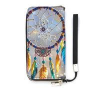 QMKFWT Cherry Dream Catcher Wallet Large Capacity Clutch Cash PursePU Leather Long Zipper Pouch Wallet Unisex, white, 20x10.5cm, Wallet