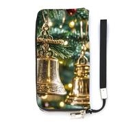 QMKFWT Christmas Bell Wallet Large Capacity Clutch Cash PursePU Leather Long Zipper Pouch Wallet Unisex, white, 20x10.5cm, Wallet