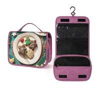 QMKFWT Christmas Cookies Toiletry Bag Waterproof Makeup Bag with Hanging Hook Cosmetic Bags for Women Travel Essentials
