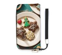 QMKFWT Christmas Cookies Wallet Large Capacity Clutch Cash PursePU Leather Long Zipper Pouch Wallet Unisex, white, 20x10.5cm, Wallet