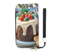 QMKFWT Christmas Pudding Wallet Large Capacity Clutch Cash PursePU Leather Long Zipper Pouch Wallet Unisex, white, 20x10.5cm, Wallet