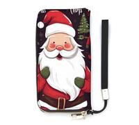 QMKFWT Christmas Santa Claus Wallet Large Capacity Clutch Cash PursePU Leather Long Zipper Pouch Wallet Unisex, white, 20x10.5cm, Wallet