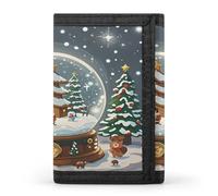 QMKFWT Christmas Snow Globe Casual Wallet Credit Card Holder Premium Document Organizer Case for Men And Women