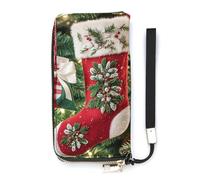 QMKFWT Christmas Stocking Wallet Large Capacity Clutch Cash PursePU Leather Long Zipper Pouch Wallet Unisex, white, 20x10.5cm, Wallet