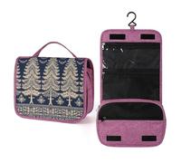 QMKFWT Christmas Tree Pattern Toiletry Bag Waterproof Makeup Bag with Hanging Hook Cosmetic Bags for Women Travel Essentials