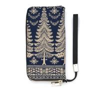 QMKFWT Christmas Tree Pattern Wallet Large Capacity Clutch Cash PursePU Leather Long Zipper Pouch Wallet Unisex, white, 20x10.5cm, Wallet