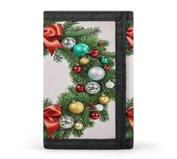QMKFWT Christmas Wreath of Evergreen Branches Casual Wallet Credit Card Holder Premium Document Organizer Case for Men And Women