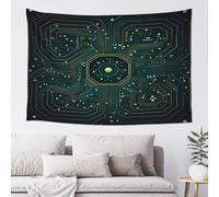 QMKFWT Circuit Board Tapestry Aesthetic Wall Hanging Tapestries 60'' x 40'' Boho Tapestries Vertical Wall Art Decorative Funny Vintage Poster Flag Tapestry for Bedroom Living Room Decor