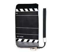 QMKFWT Classic Movie Clapboard Black Wallet Large Capacity Clutch Cash PursePU Leather Long Zipper Pouch Wallet Unisex, white, 20x10.5cm, Wallet