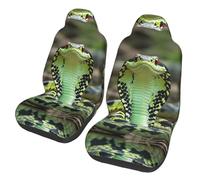 QMKFWT Cobra Snake Printed 2 Pcs Automotive Seat Covers for Front with Elastic Straps Car Protector Seat Covers for Car SUV Truck