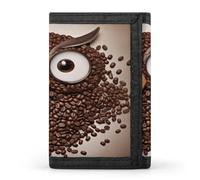 QMKFWT Coffee Bean Owl Casual Wallet Credit Card Holder Premium Document Organizer Case for Men And Women