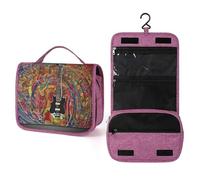 QMKFWT Color Acoustic And Guitar Toiletry Bag Waterproof Makeup Bag with Hanging Hook Cosmetic Bags for Women Travel Essentials