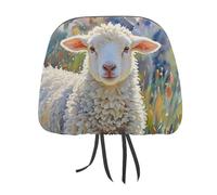 QMKFWT Color Sheep Car Seat Headrest Cover Adjustable and Reusable Anti-Dirty Flexible Hear Rest Covers Soft Dust-Proof Car Seat Headrest Protector for Most Vehicles