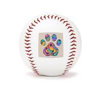 QMKFWT Colorful Dog Paw Print Baseball Standard Practice Baseball Flat Raised Seam Options Official League Baseballs for League Play Pitching Hitting Batting Fielding Gifts