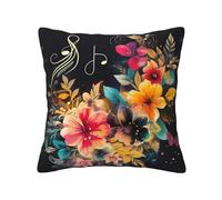 QMKFWT Colorful Flowers Print Throw Pillow Covers Decorative Pillow Cover Square Cushion Cases Soft Cushion Cover Throw Sofa Pillow Case for Home Decor Living Room Bed Couch Car 16"x16"