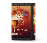 QMKFWT Colorful Heart Champagne Casual Wallet Credit Card Holder Premium Document Organizer Case for Men And Women