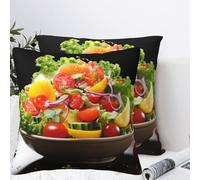 QMKFWT Colorful Various Salad Plush Throw Pillow Covers 18"X18",Soft Cozy Couch Cushion Covers Decorative Pillow Cases for Holiday Home Bedroom Sofa Decors