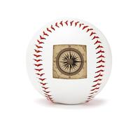 QMKFWT Compass Wind Road Map Baseball Standard Practice Baseball Flat Raised Seam Options Official League Baseballs for League Play Pitching Hitting Batting Fielding Gifts
