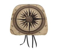 QMKFWT Compass Wind Road Map Car Seat Headrest Cover Adjustable and Reusable Anti-Dirty Flexible Hear Rest Covers Soft Dust-Proof Car Seat Headrest Protector for Most Vehicles