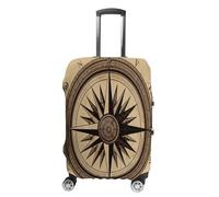 QMKFWT Compass Wind Road Map Travel Luggage Cover Washable Anti-scratch Suitcase Protector Dustproof Protective Cover Case for Wheeled Luggage Fits 19-32 Inch Luggage, white, L