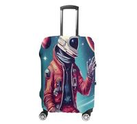 QMKFWT Cool Man in Outer Space Galaxy Travel Luggage Cover Washable Anti-scratch Suitcase Protector Dustproof Protective Cover Case for Wheeled Luggage Fits 19-32 Inch Luggage, white, XL