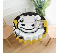 QMKFWT Cow Giving Thumbs Up Printed Round Tablecloth,Dust-Proof Wrinkle Resistant Table Cover Washable Polyester Table Cloth for Kitchen Dining Room Farmhouse Picnic Indoor Outdoor(Round 60 Inch)