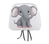 QMKFWT Cute Cartoon Elephant Car Seat Headrest Cover Adjustable and Reusable Anti-Dirty Flexible Hear Rest Covers Soft Dust-Proof Car Seat Headrest Protector for Most Vehicles