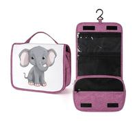 QMKFWT Cute Cartoon Elephant Toiletry Bag Waterproof Makeup Bag with Hanging Hook Cosmetic Bags for Women Travel Essentials