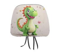 QMKFWT Cute Dinosaur Car Seat Headrest Cover Adjustable and Reusable Anti-Dirty Flexible Hear Rest Covers Soft Dust-Proof Car Seat Headrest Protector for Most Vehicles