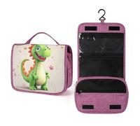 QMKFWT Cute Dinosaur Toiletry Bag Waterproof Makeup Bag with Hanging Hook Cosmetic Bags for Women Travel Essentials