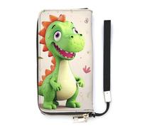 QMKFWT Cute Dinosaur Wallet Large Capacity Clutch Cash PursePU Leather Long Zipper Pouch Wallet Unisex, white, 20x10.5cm, Wallet