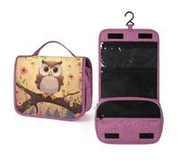 QMKFWT Cute Owl Toiletry Bag Waterproof Makeup Bag with Hanging Hook Cosmetic Bags for Women Travel Essentials