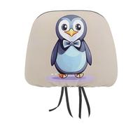 QMKFWT Cute Penguin Prints Car Seat Headrest Cover Adjustable and Reusable Anti-Dirty Flexible Hear Rest Covers Soft Dust-Proof Car Seat Headrest Protector for Most Vehicles