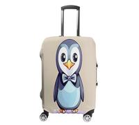 QMKFWT Cute Penguin Prints Travel Luggage Cover Washable Anti-scratch Suitcase Protector Dustproof Protective Cover Case for Wheeled Luggage Fits 19-32 Inch Luggage, white, XL