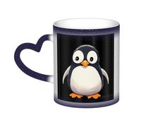 QMKFWT Cute Penguinm Coffee Mugs 11 Oz Heat Sensitive Starry Sky Color Changing Mugs, Ceramic Magic Cup with Handle Personalized Tea Cups Novelty Coffee Cup Gift for Women Men Blue