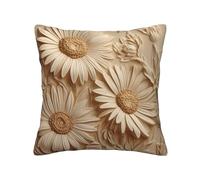 QMKFWT Daisies on The Wall Print Throw Pillow Covers Decorative Pillow Cover Square Cushion Cases Soft Cushion Cover Throw Sofa Pillow Case for Home Decor Living Room Bed Couch Car 16"x16"