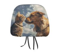 QMKFWT Dog and Cat Face to Face Car Seat Headrest Cover Adjustable and Reusable Anti-Dirty Flexible Hear Rest Covers Soft Dust-Proof Car Seat Headrest Protector for Most Vehicles