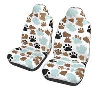 QMKFWT Dog Bones Paw Prints Printed 2 Pcs Automotive Seat Covers for Front with Elastic Straps Car Protector Seat Covers for Car SUV Truck