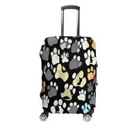 QMKFWT Dog Paw Prints 2-standard-scale-2_00x Travel Luggage Cover Washable Anti-scratch Suitcase Protector Dustproof Protective Cover Case for Wheeled Luggage Fits 19-32 Inch Luggage, white, Small