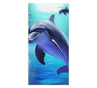 QMKFWT Dolphin Beach Towels Extra Large, Quick Dry Absorbent Multipurpose, Oversized Beach Towel, Sand Free Foldable Lightweight, Travel Towel, for Beach Pool Camping Travel Vacation, 63x31.5 in