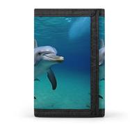 QMKFWT Dolphins Underwater Casual Wallet Credit Card Holder Premium Document Organizer Case for Men And Women