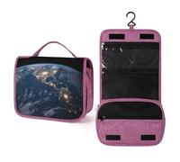 QMKFWT Earth from The Outer Space Toiletry Bag Waterproof Makeup Bag with Hanging Hook Cosmetic Bags for Women Travel Essentials
