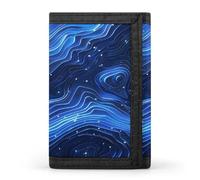QMKFWT Electric Blue Pattern Casual Wallet Credit Card Holder Premium Document Organizer Case for Men And Women