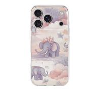 QMKFWT Elephant Pattern Phone Case for Phone 17, TPU Anti-Yellowing Scratch Resistant, Slim Shockproof Cover with Precise Cutouts, Supports Wireless Charging Phone Case for Phone 17