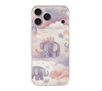 QMKFWT Elephant Pattern Phone Case for Phone 17, TPU Anti-Yellowing Scratch Resistant, Slim Shockproof Cover with Precise Cutouts, Supports Wireless Charging Phone Case for Phone 17