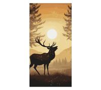 QMKFWT Elk Artwork Beach Towels Extra Large, Quick Dry Absorbent Multipurpose, Oversized Beach Towel, Sand Free Foldable Lightweight, Travel Towel, for Beach Pool Camping Travel Vacation, 63x31.5 in