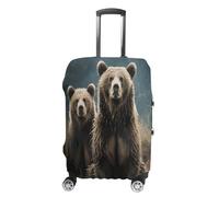 QMKFWT Encounter Animal Bear Travel Luggage Cover Washable Anti-scratch Suitcase Protector Dustproof Protective Cover Case for Wheeled Luggage Fits 19-32 Inch Luggage, white, XL