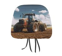 QMKFWT Fantasy Farm Tractor Car Seat Headrest Cover Adjustable and Reusable Anti-Dirty Flexible Hear Rest Covers Soft Dust-Proof Car Seat Headrest Protector for Most Vehicles