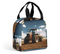 QMKFWT Fantasy Farm Tractor Lunch Bag Durable Insulated Large Gym Lunch Tote Box Portable Leakproof Cooler Food Containers Reusable Lunchbox for Work Travel Picnic
