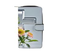 QMKFWT Flower Branches on The Cross Leather Wallet Long Checkbook Wallets Classic Bifold Ladies Clutch with ID Window